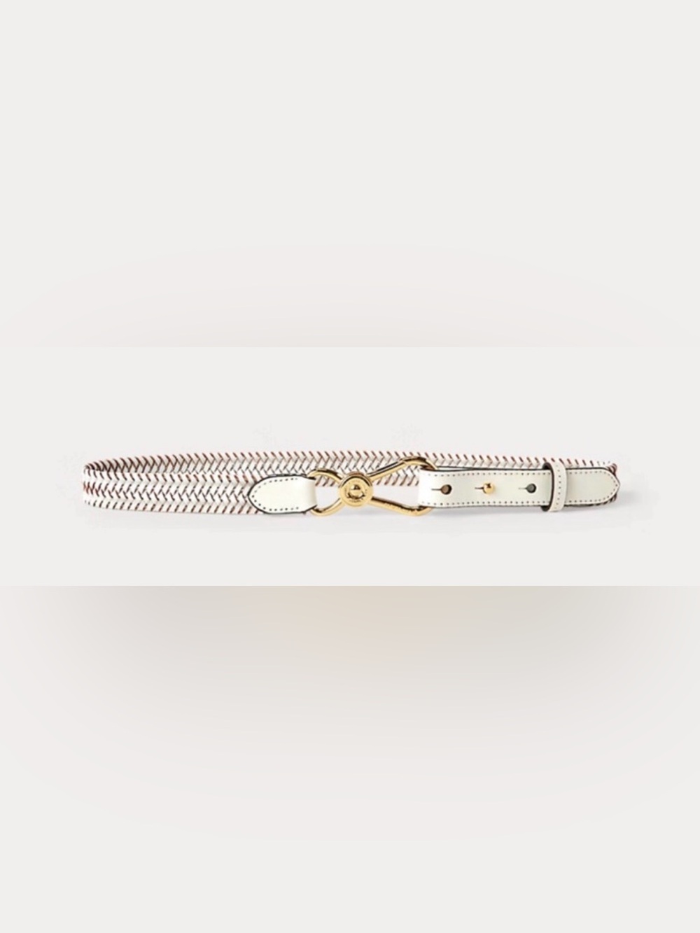 Ralph Lauren White Braided
Leather Belt with Gold Hardware xs